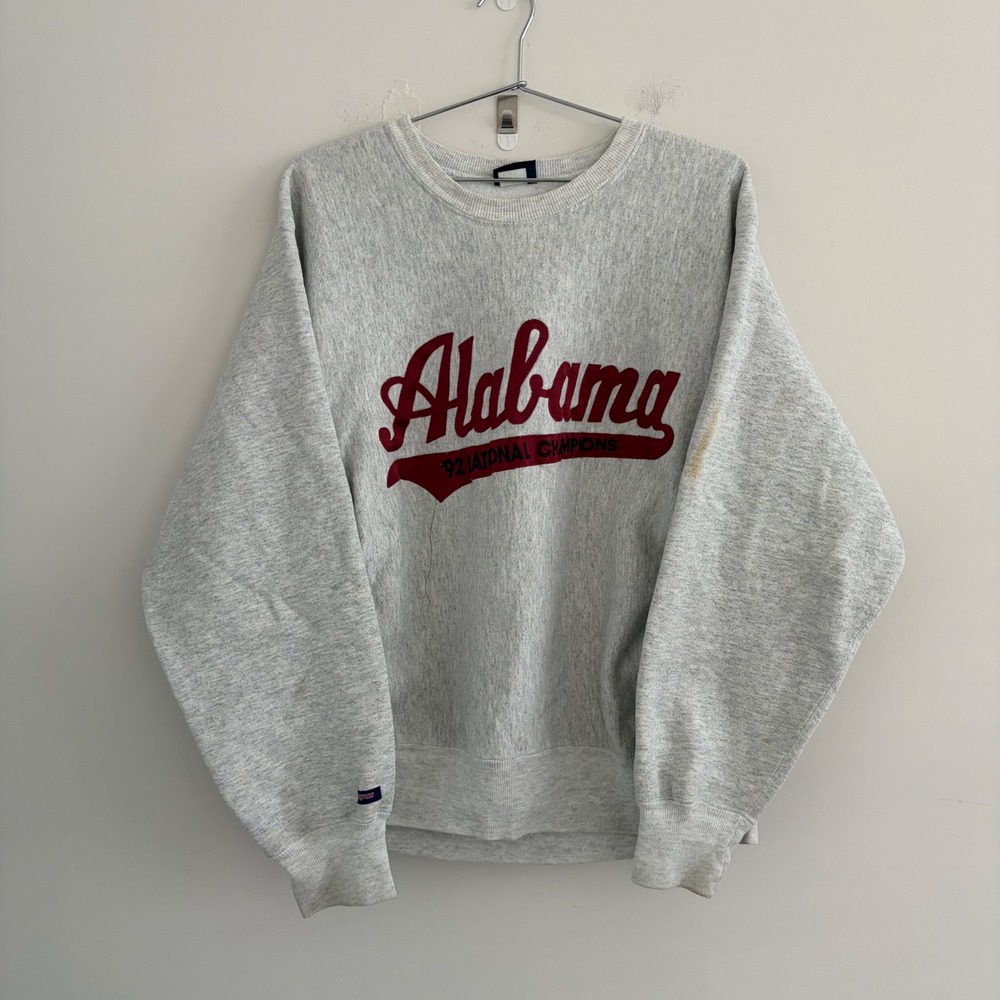 Vintage Jansport Alabama Crimson Tide 92 National Champions Sweatshirt Grey